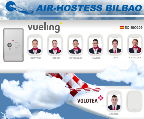 Nuevos auxiliares de vuelo de Bilbao contratados por Vueling y Volotea